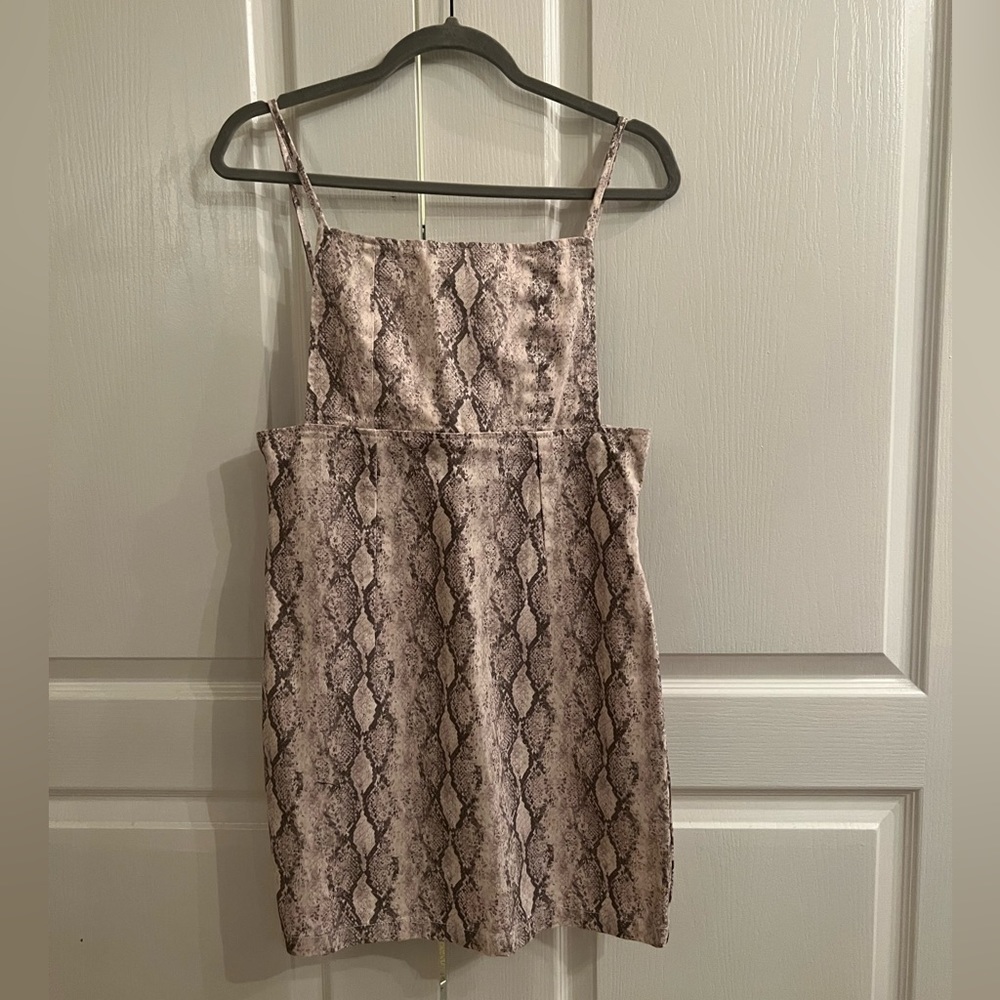 FOREVER21 snake print overall dress
